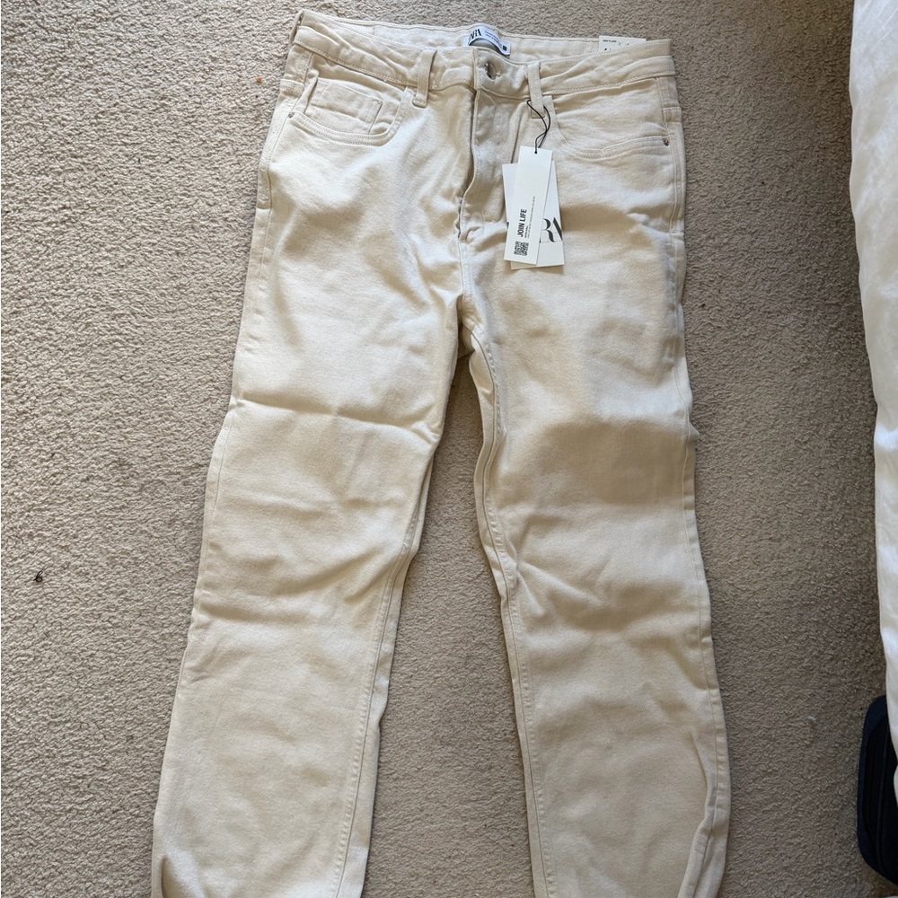 Zara Cream Denim Pants